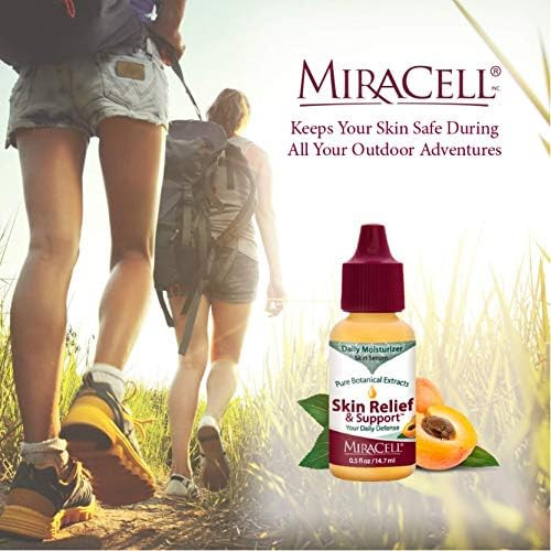 Miracell Skin Relief and Support Oil  Natural Face and  Body Moisturizer with Apricot Jojoba and Vitamin E  Fast Absorbing Hydration for Dry Sensitive or Rough Skin