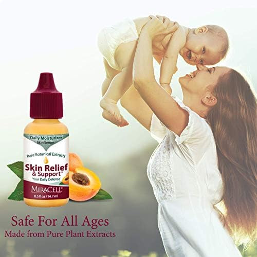 Miracell Skin Relief and Support Oil  Natural Face and  Body Moisturizer with Apricot Jojoba and Vitamin E  Fast Absorbing Hydration for Dry Sensitive or Rough Skin