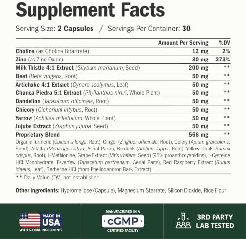 Vimerson Health  Liver Cleanse Detox  and Repair – Liver Support Supplement with Milk Thistle Extract, Dandelion Root, Artichoke  and Zinc – Gentle Liver Health  Digestion and Energy for Women and Men – Non-GMO