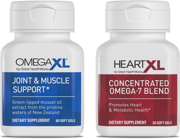 OmegaXL  HeartXL Omega Blend Cardiovascular Health Support  Soft Gels  Promotes Healthy Metabolism Gluten-Free Heart Health Supplement