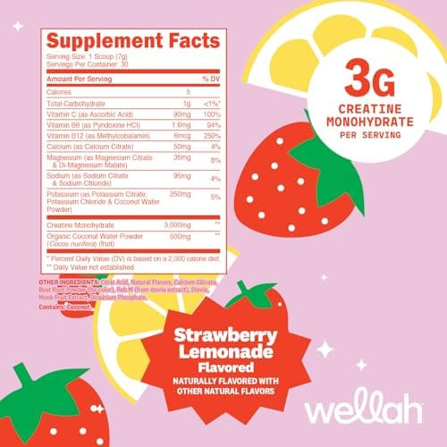 Wellah Creatine + Electrolytes Powder