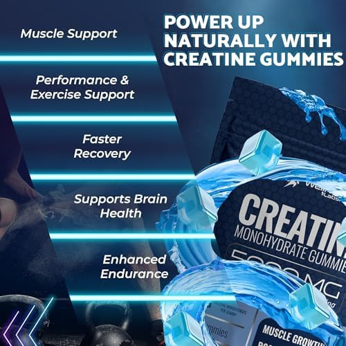 WELLNESS LABSRX Creatine Gummies for Women & Men, Creatine Monohydrate Gummies