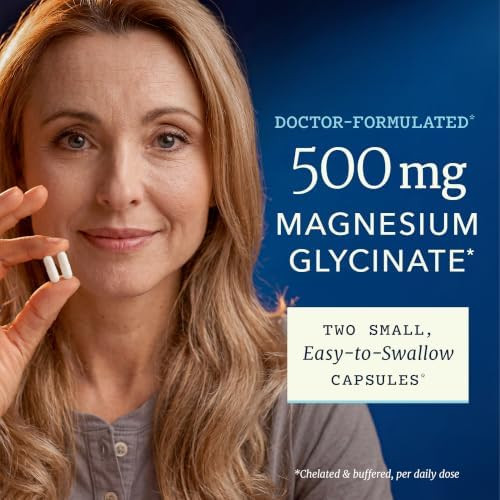 Nobi Nutrition Magnesium Glycinate 500mg  High Absorption  Sleep and Muscle Health Support  Bone Heart Health and Relaxation Support for Women and  Men Chelated Mag Glycinate Magnesium Supplement  Non-GMO
