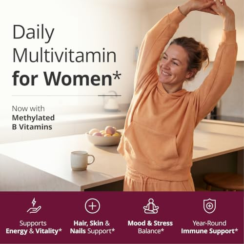 Vimerson Health Multivitamin for Women: Methylated B Vitamins, Chelated Minerals and Bioavailable D3 for Focus and Energy Support – Daily Womens Multivitamins and Multiminerals – 60 Capsules
