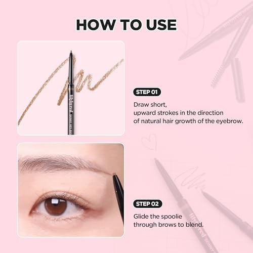 lilybyred Skinny Mes Brow Pencil | Korean 1.5mm Ultra-Slim Tip Eyebrow Pencil, Natural Hard Formula, Fine Hair-Like Strokes, Oil-Control, Sweat-Resistant, Long-Lasting, 0.002 oz.