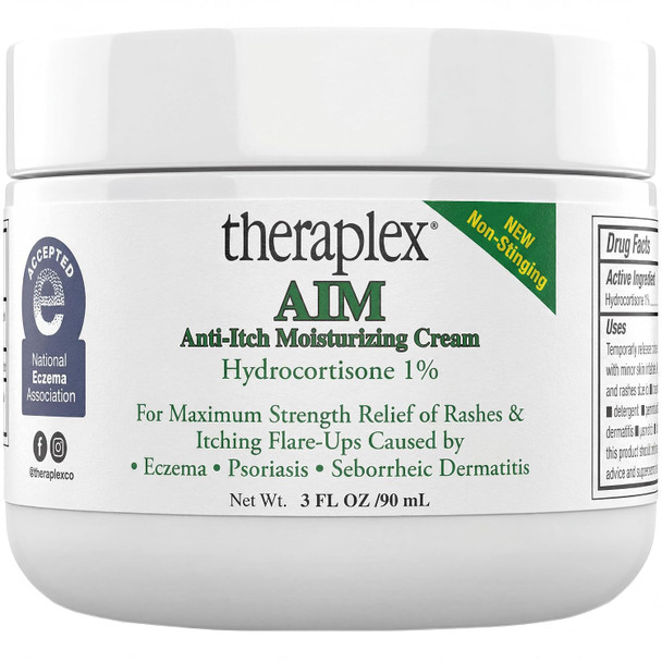 Theraplex AIM - Anti-Itch Moisturizing Cream (3 oz)  Non stinging  Relieves Itching, Rashes  Flare Ups  Helps Repair & Restore the Skin's Natural Protective Barrier