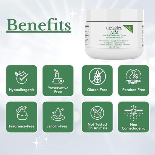 Theraplex AIM - Anti-Itch Moisturizing Cream (3 oz)  Non stinging  Relieves Itching, Rashes  Flare Ups  Helps Repair & Restore the Skin's Natural Protective Barrier