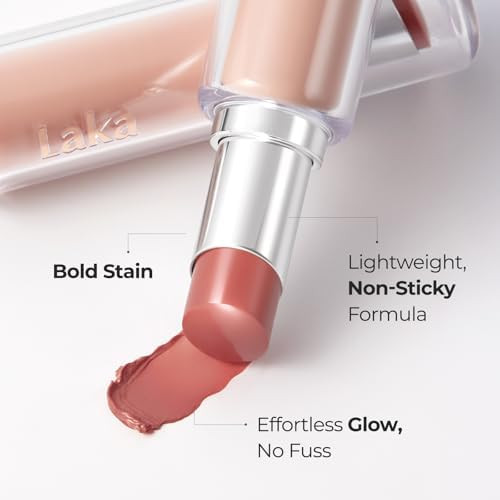 Laka 24HR Bonding Glow Lipstick, 3.7g/0.13oz., Long Lasting High-Shine Lipstick with Rich Color & Glassy Finish (#204 Have)