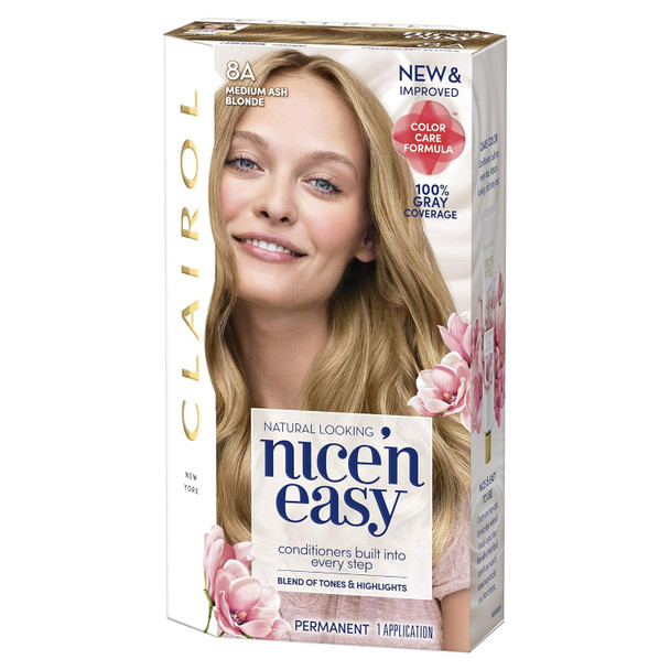 Clairol Nice'N Easy Permanent Hair Dye 106/8A Natural Medium Ash Blonde