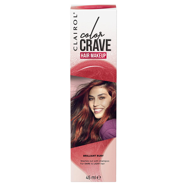 Clairol Colour Crave Non-Permanent Hair Makeup Ruby 45 ml Clairol Colour Crave Non-Permanent Hair Makeup Ruby 45 ml