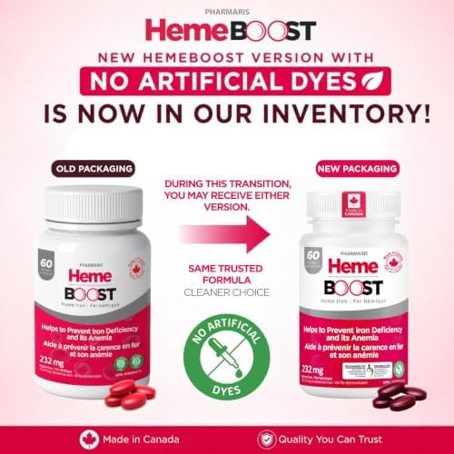 Hemeboost 11.6mg 232mg Heme Iron Pills  High Potency Iron Supplement for Women and  Men High Absorption and Gentle on Stomach Safe for Use in Pregnancy