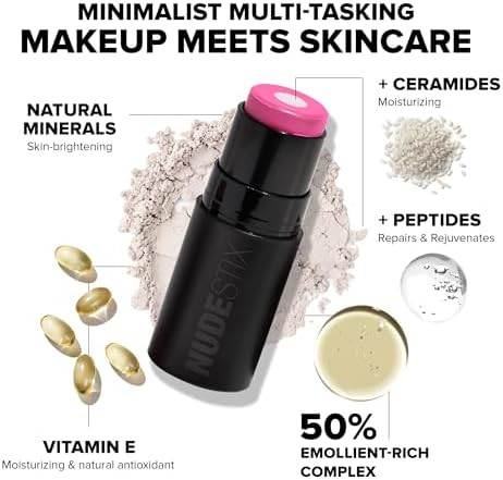Nudestix Nudies Matte + Glow Core – Dual-Core Cream Blush Stick with Matte Color and Radiant Glow Balm for Cheeks, Eyes and  Lips   With Ceramides  Peptides and Vitamin E