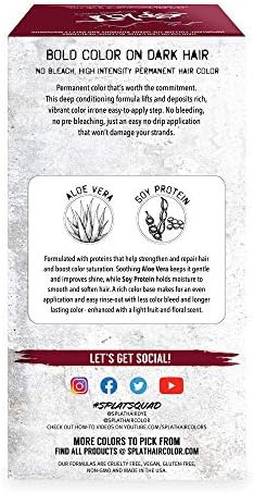 Splat  Siren Double Lift Permanent Hair Dye Kit  1 Application Includes Plum Hair Color  Developer Concentrate, Conditioner Gloves, Processing Cap and  Instructions Vegan  and Cruelty Free