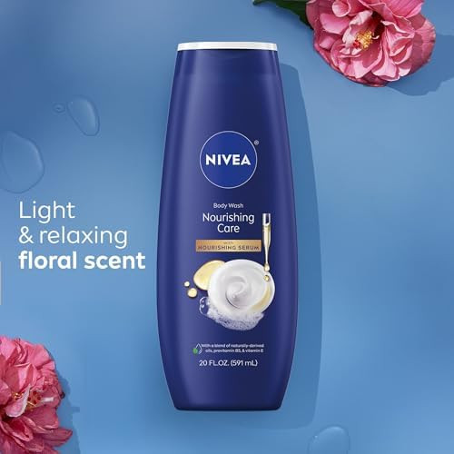 NIVEA Nourishing Body Wash Set with Nourishing Serum Variety Pack 3 Items
