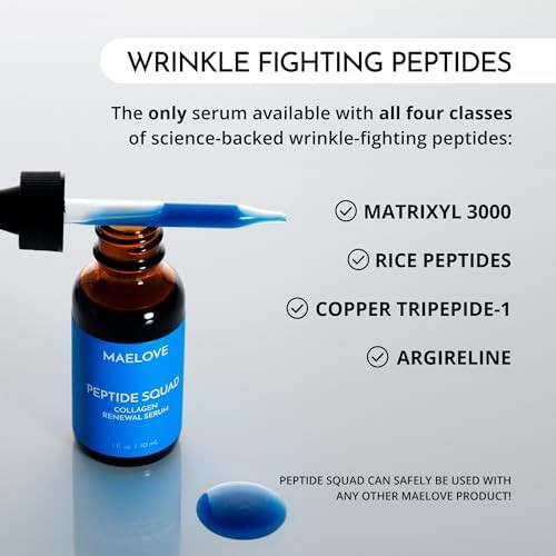 MAELOVE Peptide Squad Collagen Renewal Serum Copper Peptides  Argireline Matrixyl