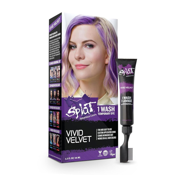 Splat  Mash 1 Wash Temporary Hair Dye 1.5 oz. Single Application Comb Applicator and Quick Dry Formula  Easily Washes Our  Vegan and Cruelty Free Temporary Hair Color