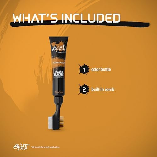 Splat  Mash 1 Wash Temporary Hair Dye 1.5 oz. Single Application Comb Applicator and Quick Dry Formula  Easily Washes Our  Vegan and Cruelty Free Temporary Hair Color