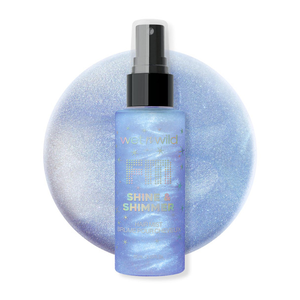 wet n wild Shimmer Shine Hair Mist Lightweight Glitter Spray with Argan Oil and Rosemary Non-Greasy Shine Boost,Cruelty Free – Fallen Star
