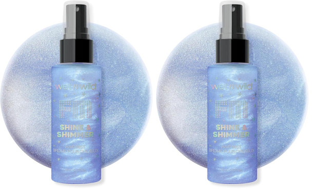 wet n wild Shimmer Shine Hair Mist Lightweight Glitter Spray with Argan Oil and Rosemary Non-Greasy Shine Boost,Cruelty Free – Fallen Star
