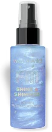 wet n wild Shimmer Shine Hair Mist Lightweight Glitter Spray with Argan Oil and Rosemary Non-Greasy Shine Boost,Cruelty Free – Fallen Star