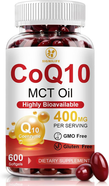 SIGNILIFE CoQ10 mg Per Serving,  Softgels Extra Strength with MCT Oil