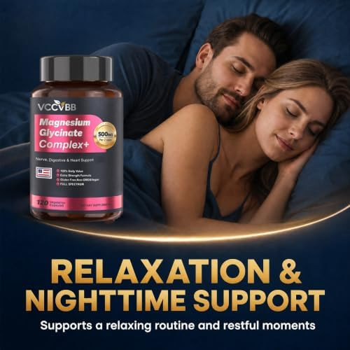 VCCVBB Magnesium Glycinate 500mg, 12-in-1 Magnesium Complex, 120 Capsules | Includes Magnesium Glycinate, Citrate, Taurate, Orotate and other complementary magnesium forms for daily nutrition