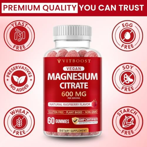 VITBOOST Magnesium Citrate Gummies 600mg  Calm and  Relaxation