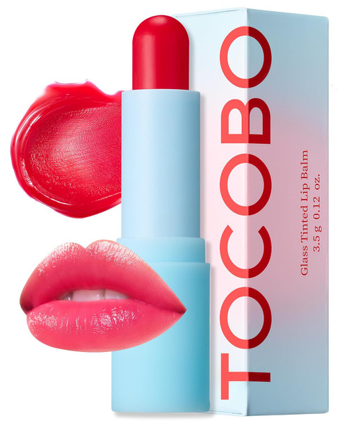 TOCOBO Glass Tinted Lip Balm  Vegan Korean Lip Care for Deep Hydration - Tinted Glass Glow Moisturizing with Vibrant  - Non-Sticky Radiant