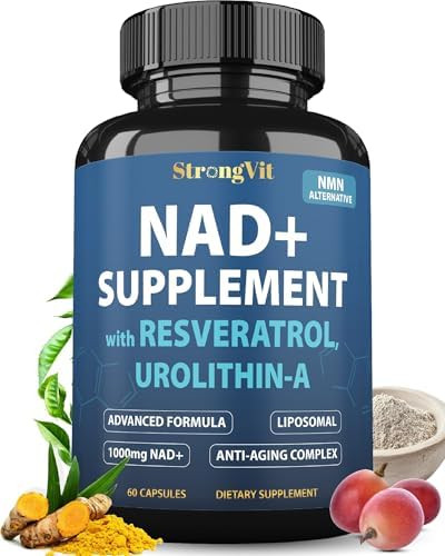 StrongVit NAD Resveratrol Supplement for Women & Men. Support Cellular Health, Energy