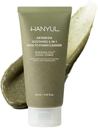 Hanyul Artemisia Soothing 2 in 1 Mask to Foam Cleanser Daily Cleanser