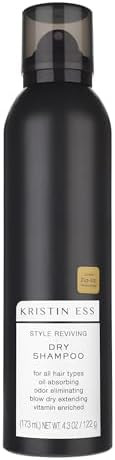 Kristin Ess Volumizing Vitamin C Dry Shampoo Spray for Oily Hair  Frizz - Talc Free Oil Absorbing Powder Spray for Women - Minimal Residue - Sulfate Free + Vegan  Color Safe - Fresh Pear Fragrance