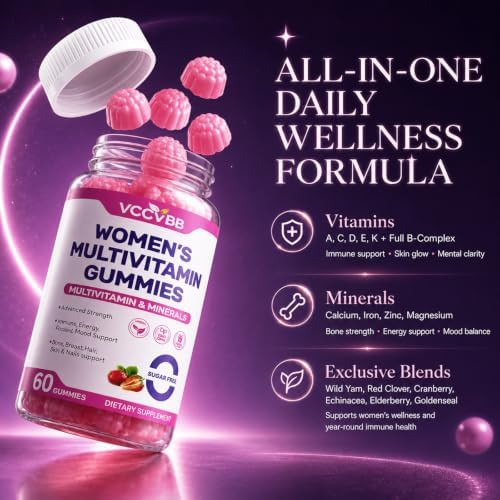 VCCVBB  Women's Multivitamin Gummies Strawberry Flavor