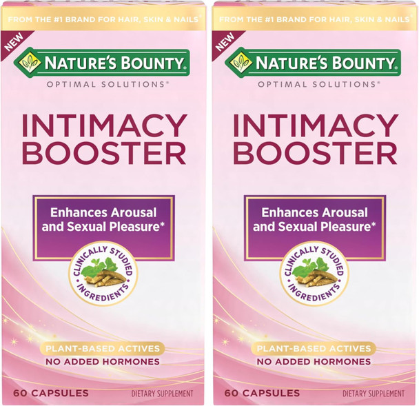 Nature's Bounty Optimal Solutions Intimacy Booster, Clinically Shown to Enhance Sexual Pleasure and Arousal 60 Capsules 30 Total Servings (Pack of 2)