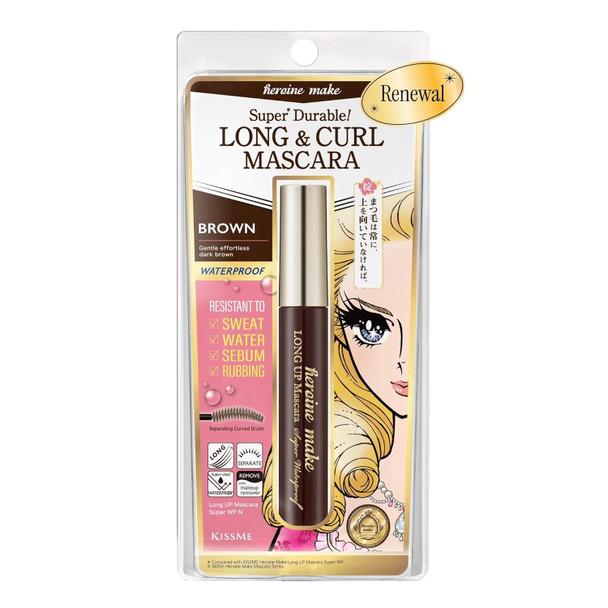 Heroine Make by KissMe Waterproof Mascara Volumizing, Lengthening & Smudge-Proof Formula | Waterproof Mascara for Long-Lasting Curl & Volume