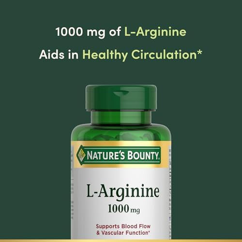Nature's Bounty L-Arginine 1000mg for Supporting Blood Flow and Vascular Function – Non-GMO, Gluten Free, 50 Tablets (Pack of 3)