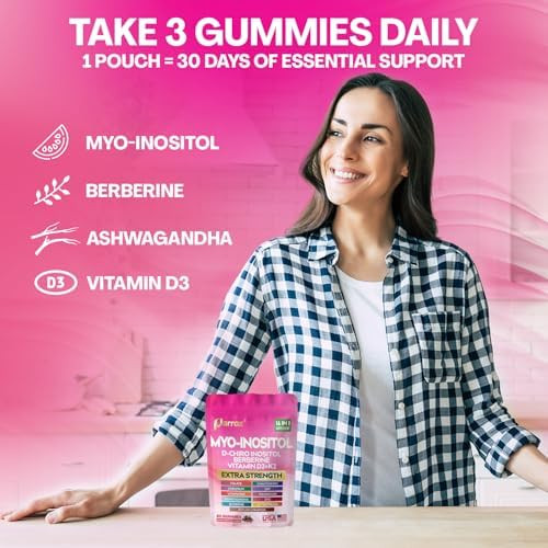 Parrox Myo-Inositol and  D-Chiro Inositol Gummies Berberine Mixed Berry 2 Pack