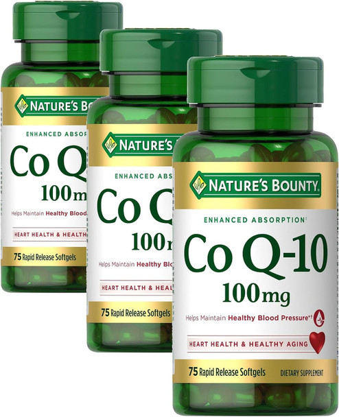 Nature's Bounty CoQ10 100mg for Heart Health Support, 45 Softgels