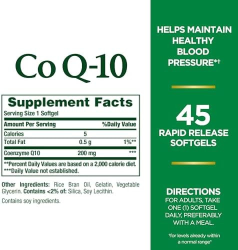 Nature's Bounty CoQ10, 200mg, 45 Rapid Release Softgels