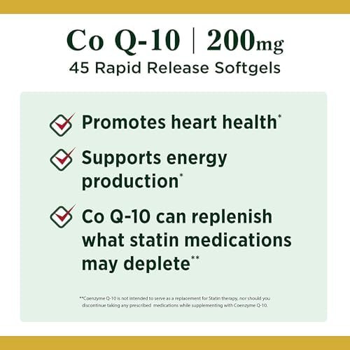 Nature's Bounty CoQ10, 200mg, 45 Rapid Release Softgels