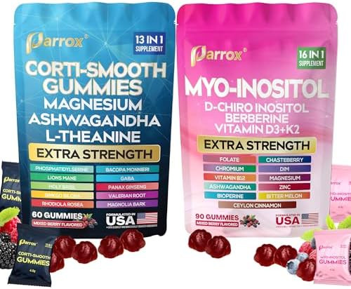 Parrox Cortisol & Myo-Inositol Gummies, D-Chiro Inositol, Soothe & Smooth
