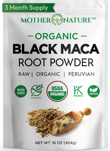 Mother Nature Organics Superfoods for Organic Living MNO  Maca Root Powder for Women, 16 oz – Organic Raw Peruvian Maca Roja