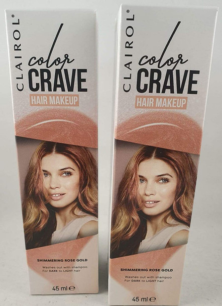 Clairol Colour Crave Non-Permanent Hair Makeup Rose Gold 45 ml 2 Pack