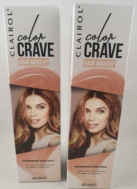Clairol Colour Crave Non-Permanent Hair Makeup Rose Gold 45 ml 2 Pack Clairol Colour Crave Non-Permanent Hair Makeup Rose Gold 45 ml 2 Pack