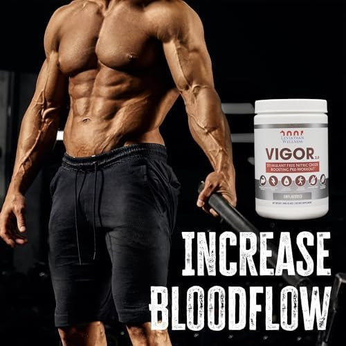 Leviathan Wellness Vigor V2  Stimulant Free Nitric Oxide Pre-Workout Powder 1500mg of Each: L-Citrulline, Nitrosigine and GlycerPump 30 Servings 10.45g Each  Made in USA