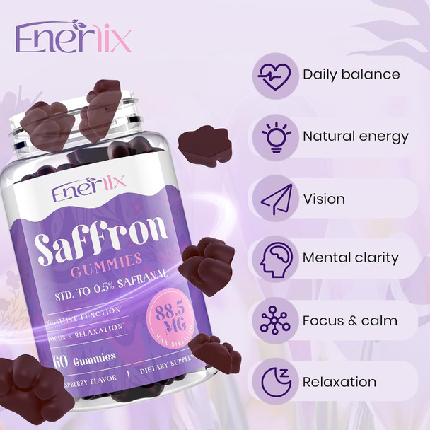 Enerlix Saffron Supplement Gummies for Mood & Focus