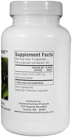 Supreme Nutrition Camu Supreme, 120 Pure Camu Camu Fruit Vegetarian Capsules
