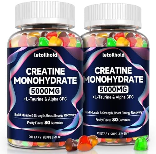 letollhold Creatine Monohydrate Gummies for Women and  Men - Creatine Gummies for Women Pre Workout Chewables with L-Taurine and  Alpha GPC Sugar-Free Muscle Builder Energy Boost Vegan Non-GMO