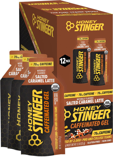 Honey Stinger Energy Gel, Gluten Free & Caffeine Free, for Exercise, Running and Performance, Sports Nutrition for Home & Gym, Pre and Mid Workout - 12 Pack