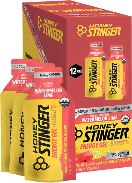 Honey Stinger Energy Gel, Gluten Free & Caffeine Free, for Exercise, Running and Performance, Sports Nutrition for Home & Gym, Pre and Mid Workout - 12 Pack