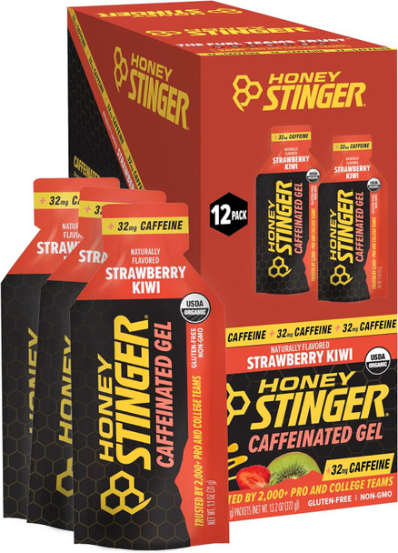 Honey Stinger Energy Gel, Gluten Free & Caffeine Free, for Exercise, Running and Performance, Sports Nutrition for Home & Gym, Pre and Mid Workout - 12 Pack